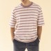 Horizontal striped short sleeved retro trendy pocket T-shirt Horizontal striped short sleeved retro trendy pocket T-shirt