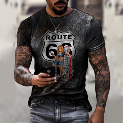 Round neck digital print T-shirt HF2212-01-04 Round neck digital print T-shirt HF2212-01-04
